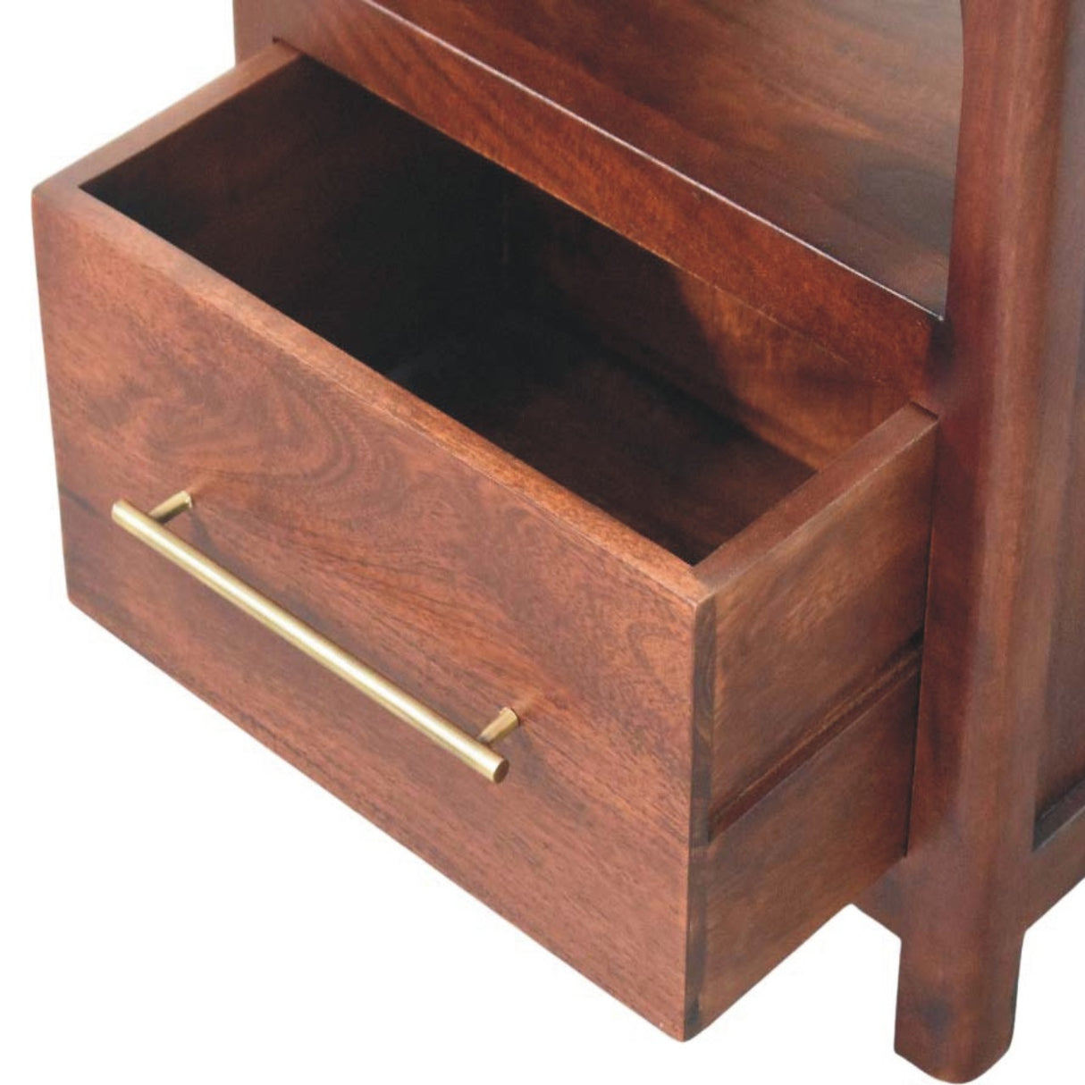 Solid Wood Arched Edge 1 Drawer Bedside