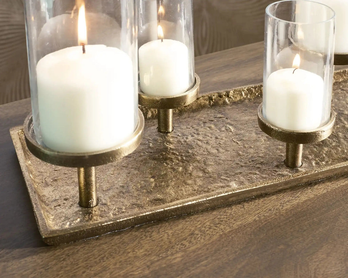 Wallmond - Candle Holder - Antique Brass Finish - Best Buy Furniture