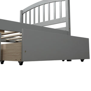 Platform Storage Bed Wood Bed Frame With Two Drawers And Headboard