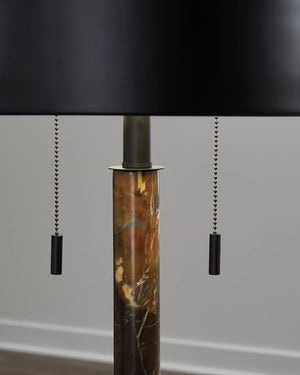 Alanbert - Metal Table Lamp - Brown / Black - Best Buy Furniture