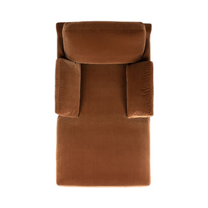 Pasadena Modern Farmhouse Chaise Lounge Chair, Burnt