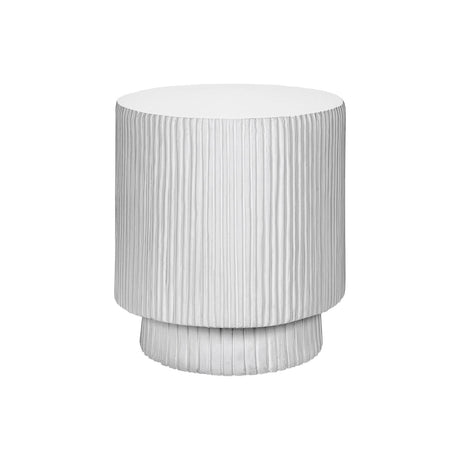 Round Accent Table, Indoor Outdoor - White