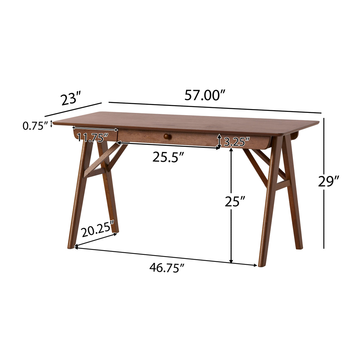 Wood Desk with Drawers for Small Spaces