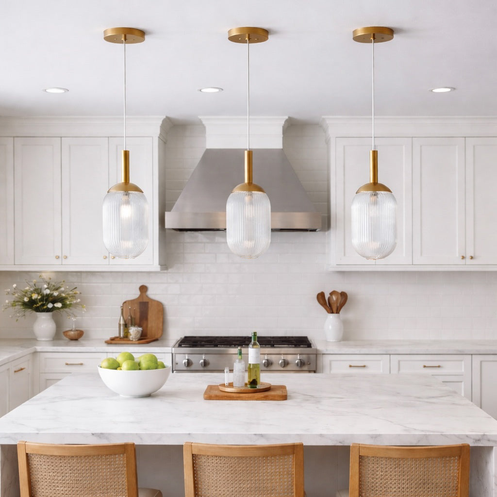 Modern Style Pendant Lamp - Bronze and Clear