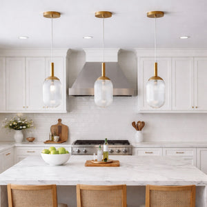 Modern Style Pendant Lamp - Bronze and Clear