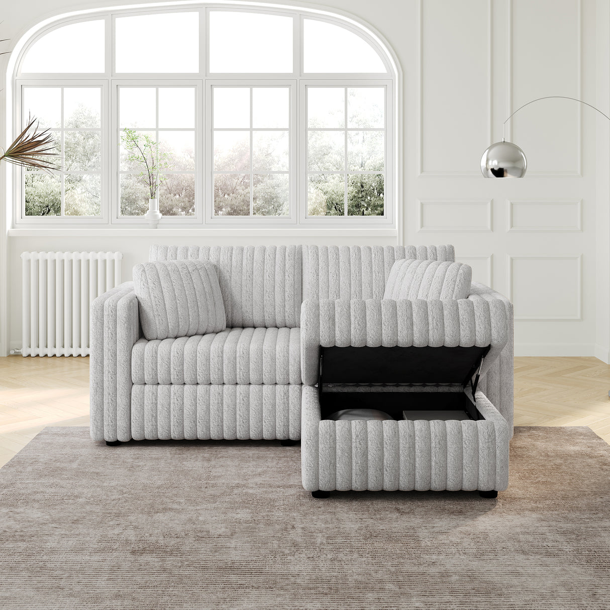 75.6" Soft Modular 2-Person Sofa with Hydraulic Lift