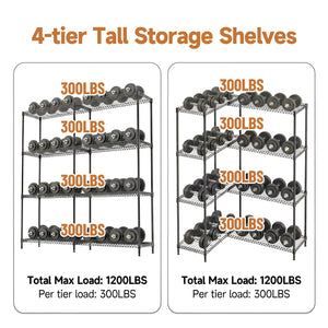 4 Tiers Metal Storage Shelves