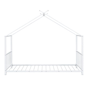 Metal House Platform Bed With Modern Design And Durable Frame