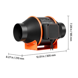 Inline Duct Fan with 10-Speed PWM Controller and App Control