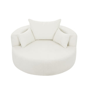 360° Swivel Chair Accent Barrel Chair With Removable Pillows