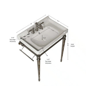 VICI 28" Bathroom Console Sink, Wall-Mounted