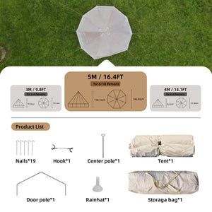 4 Season Bell Tent 16.4FT with Stove Jack - Oxford Fabric