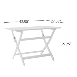 Blissique - Outdoor Foldable Wood Dining Table With Slat Design - Best Buy Furniture