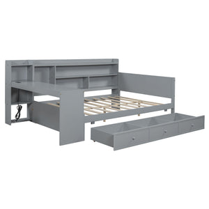 Daybed With 3 Drawers USB Ports And Desk