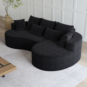 Curved Oversized Sectional Sofa With Extra Deep Seat