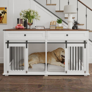 63'' Large Dog Crate Furniture for Double Dog
