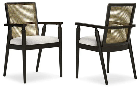 Galliden - Dining Upholstered Arm Chair (Set of 2) - Black - Best Buy Furniture