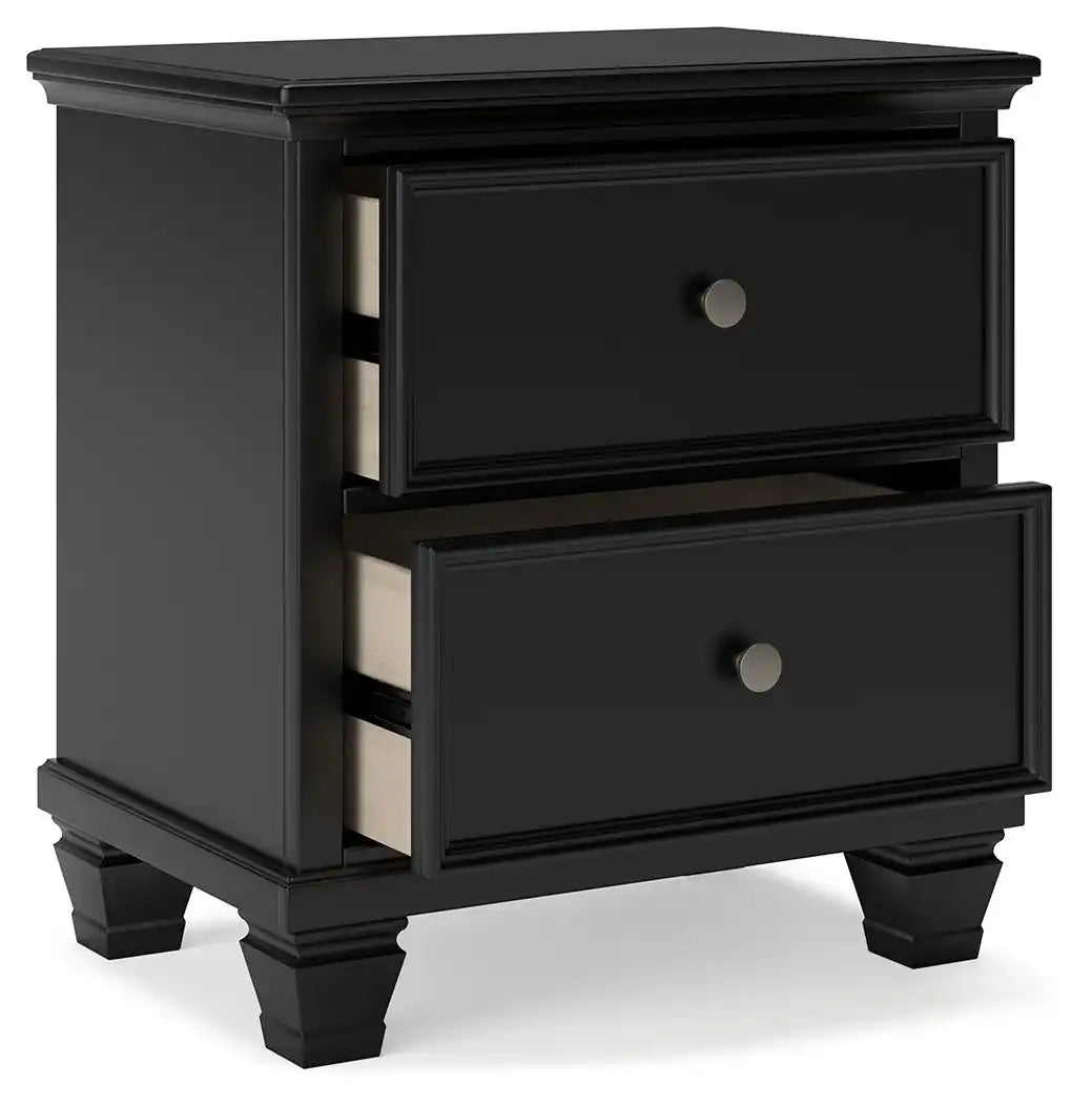Lanolee - Two Drawer Nightstand - Black - Best Buy Furniture