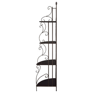 4 Shelf Corner Bookcase - Cappuccino