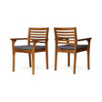Outdoor Dining Chair With Slat Back And Acacia Wood Frame (Set of 2) - Gray / Teak - Best Buy Furniture