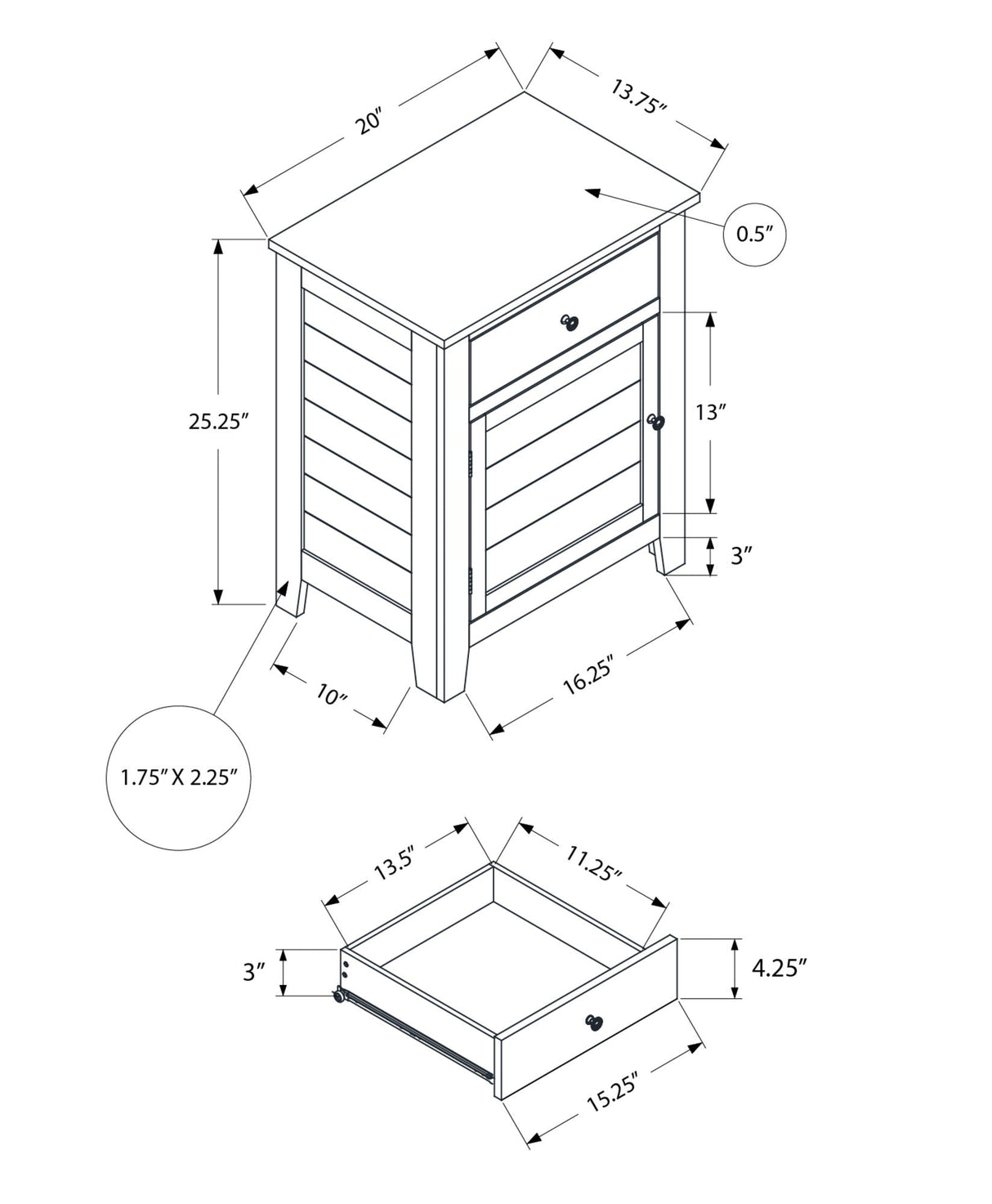 Accent Nightstand, Storage Drawer, Transitional - Best Buy Furniture