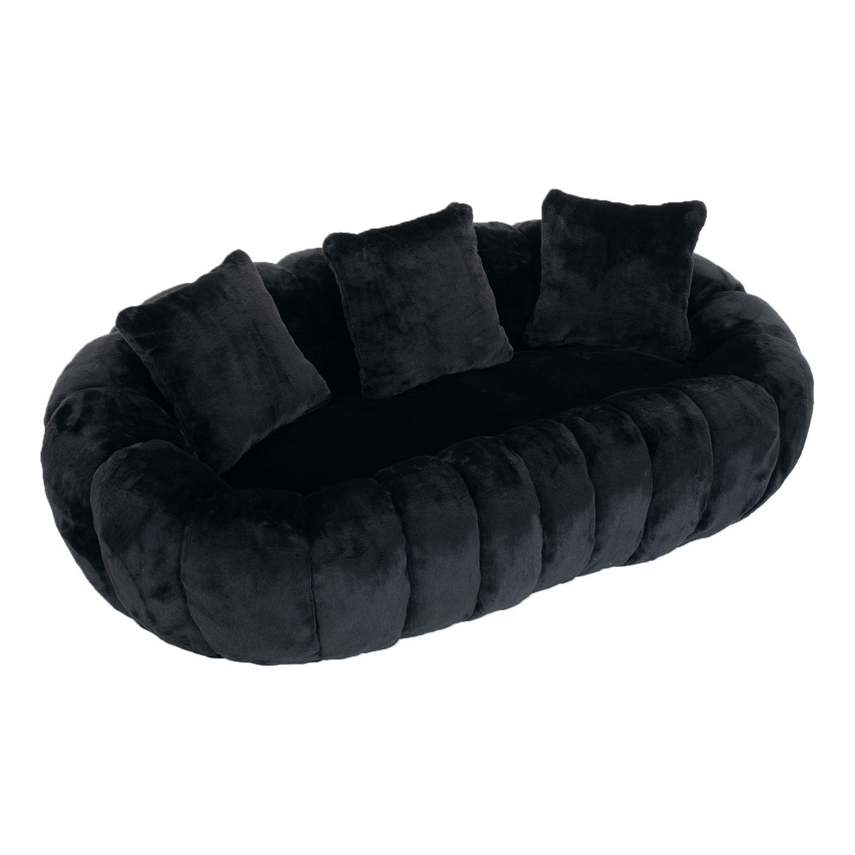Floral-Shaped Ultra-Soft Faux Fur Two-Seater Sofa