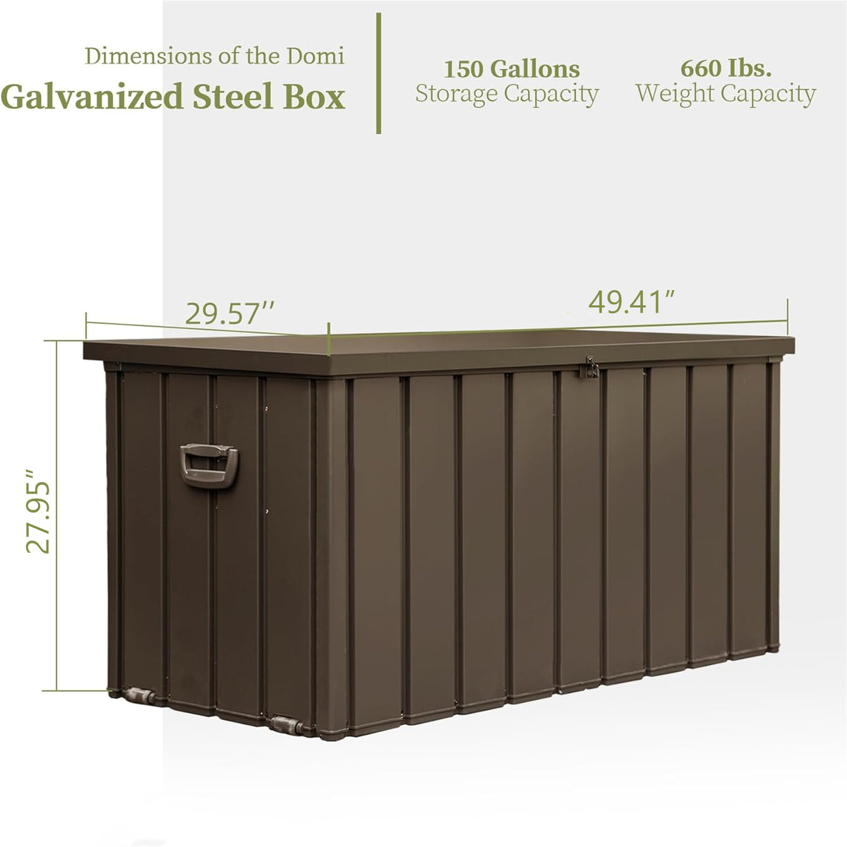 150 Gallon Outdoor Storage Deck Box with Lockable Resin Bottom - Dark Brown