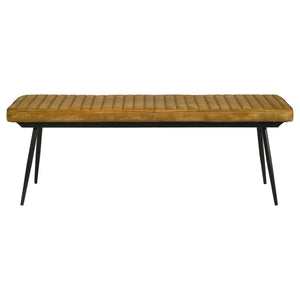 Tufted Cushion Side Bench With Tapered Legs