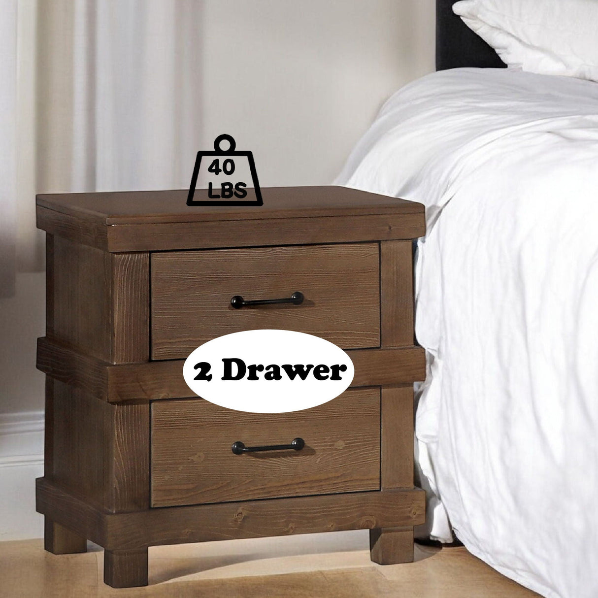 Adams - Antique Nightstand - Oak - Best Buy Furniture