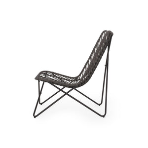 Outdoor Wicker Chair With Geometric Cross Base, (Set of 2) - Gray