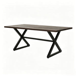 7-Piece Outdoor Dining Set with Aluminum Chairs & Iron Legs