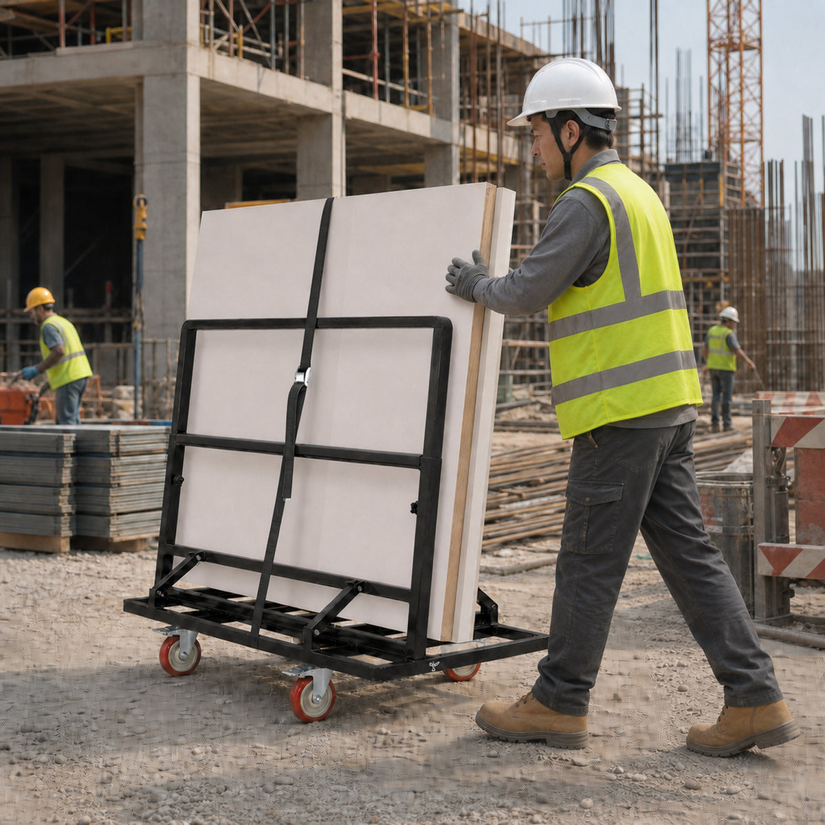 Folding Drywall Cart - 2200 LBS Utility Dolly