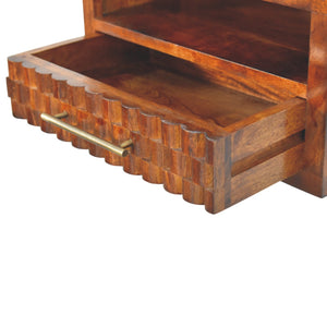 Solid Wood Cadiz Textured Bedside Table