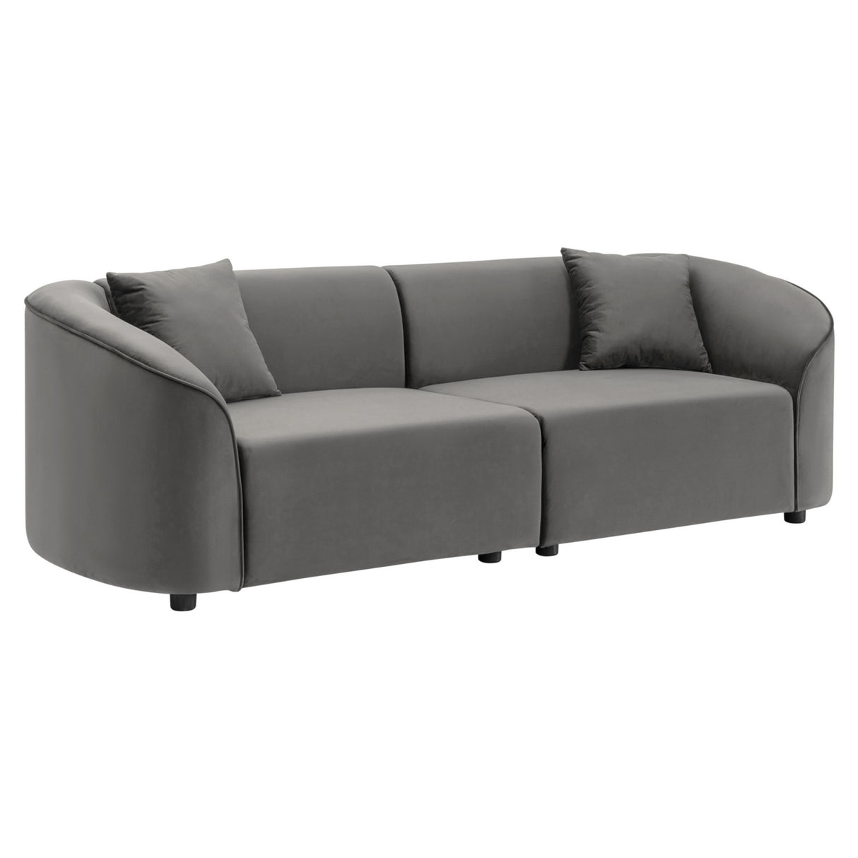 87" Curved Contemporary Sofa in Gray