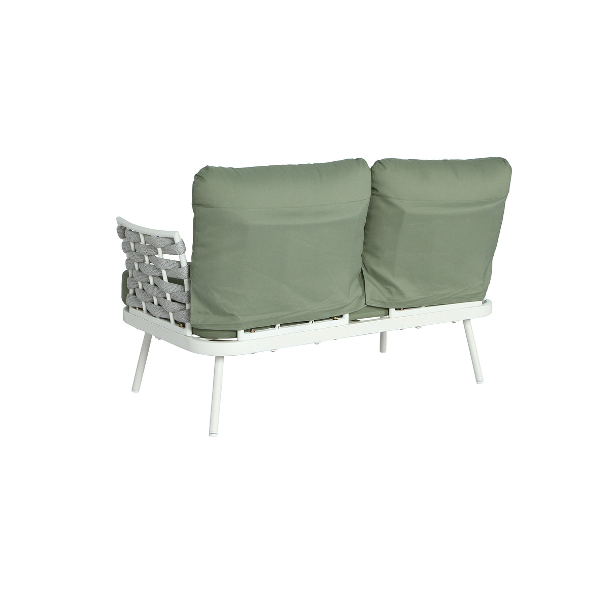 Mariano Steel 4-Pieces Conversation Set, Off White+Green