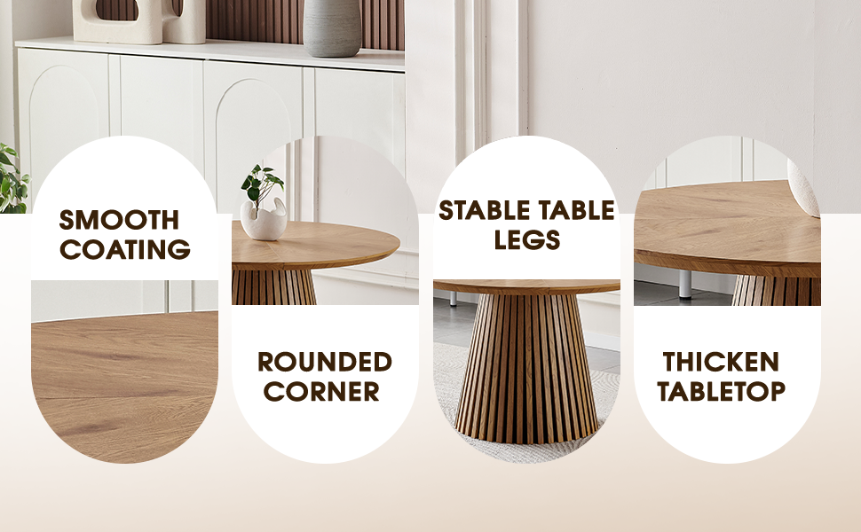 Wooden Dining Table - Modern Round Design for Versatile Use