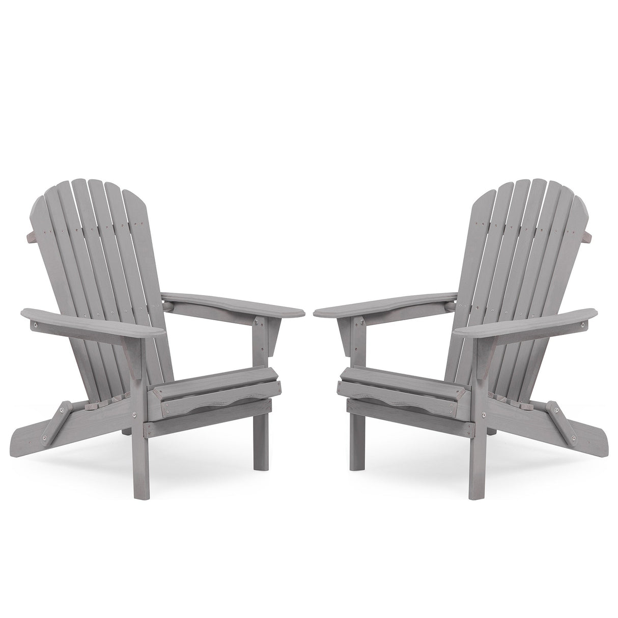 Classic Gray Cedar Wood Lounge Patio Chair Set of 2
