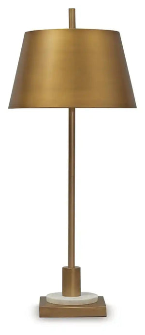 Fritzburn - Metal Table Lamp - Gold Finish / White - Best Buy Furniture