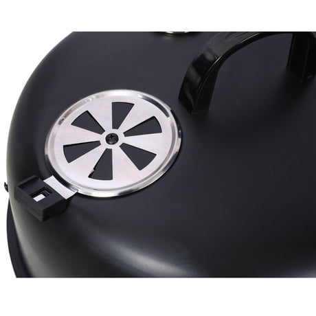 Portable Charcoal Smoker Grill For Outdoor Cooking - Black