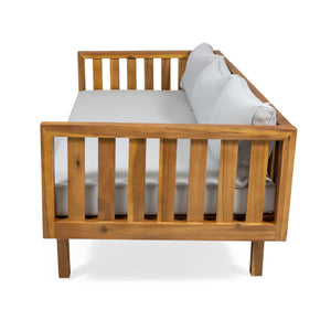 Claremont - 3 Seater Daybed Teak Acacia Wood Water Resistant Cushions