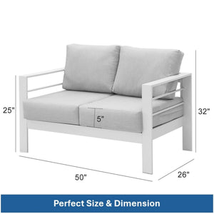 Patio All-Weather Loveseat With Thick Cushions