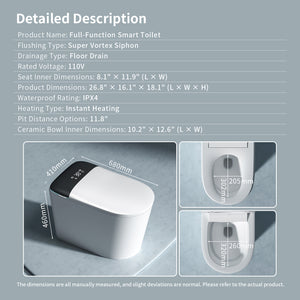 E40 Smart Toilet with Built-In Bidet and Advanced Features