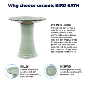 Handmade Glazed Ceramic Bird Bath