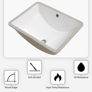 Modern Ceramic Undermount Bathroom Sink With Overflow, High Quality