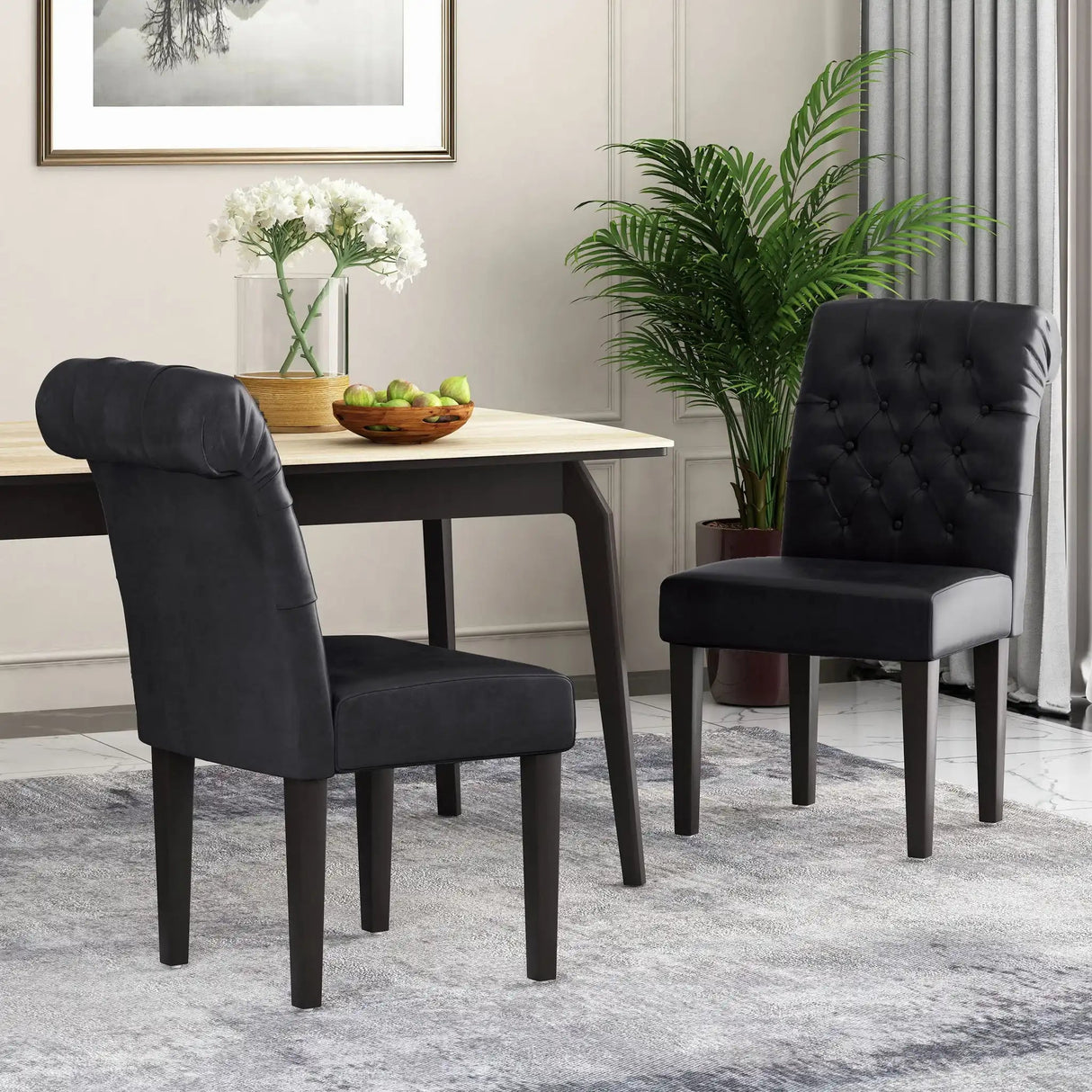 Broxton - Tuft Dining Rolltop Chairs With Button Tufted Backrest (Set of 2) - Best Buy Furniture