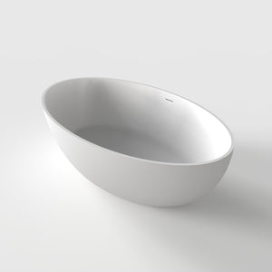 67 Inch Freestanding Solid Surface Soaking Bathtub