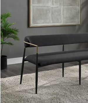 Jaramillo - Chenille Bench - Black - Best Buy Furniture