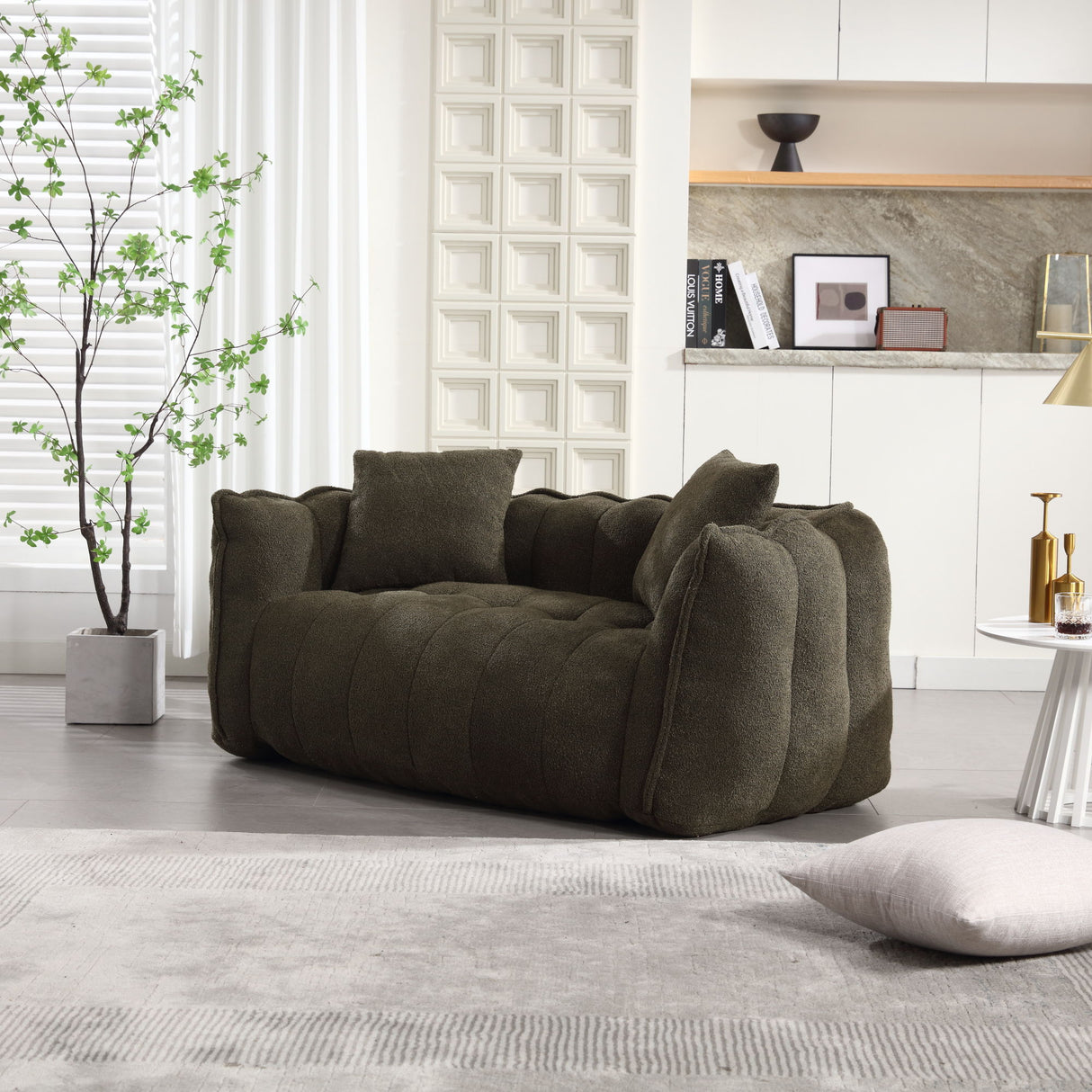 Cozy Beanbag Chair With High Resilience Foam Core For 2