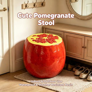 Pomegranate Fruit Stool – 13.4" Oversized Resin Stool