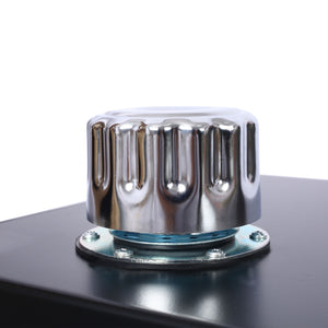 Heavy Duty Hydraulic Fluid Tank 10 Gal Steel Reservoir With Strainer, Gauge & Breather Cap For Tractors & Trucks - Black